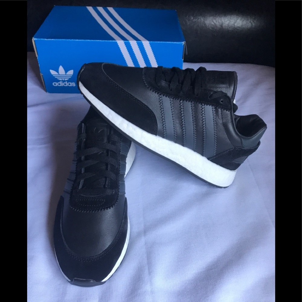 ADIDAS ORIGINALS I-5923 LEATHER SHOES BLACK-WHITE